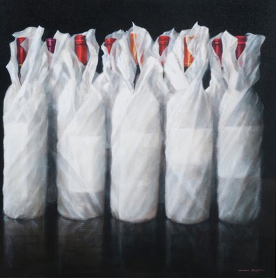 White Wrapped Wine by Lincoln Seligman